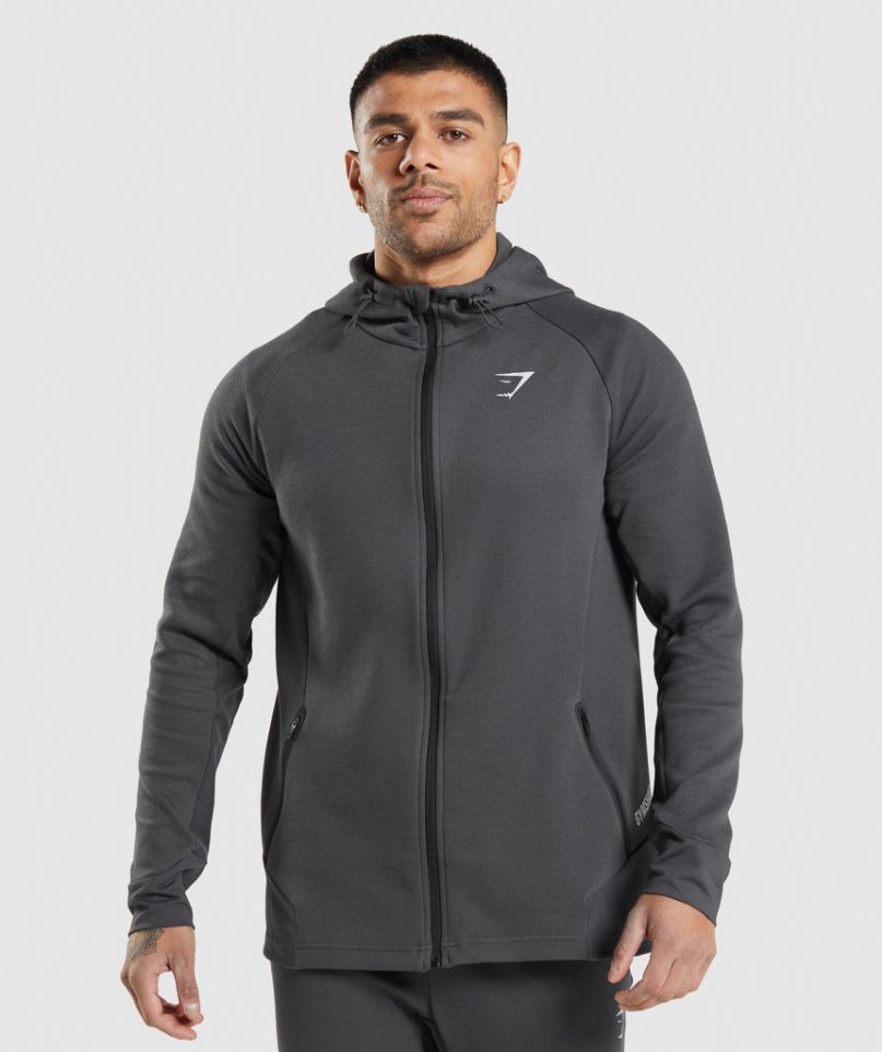 Men\'s Gymshark Apex Technical Jackets Dark Grey | NZ 6JOZXY